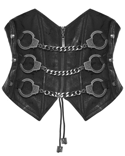 WS-880YDF Womens Apocalyptic Gothic Triple Cuff Waist Cincher Corset Belt