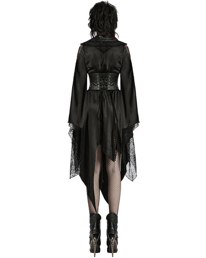 WY-1723XCF-BKF Womens Dark Gothic Lolita Lace Inset Kinono Dress Jacket