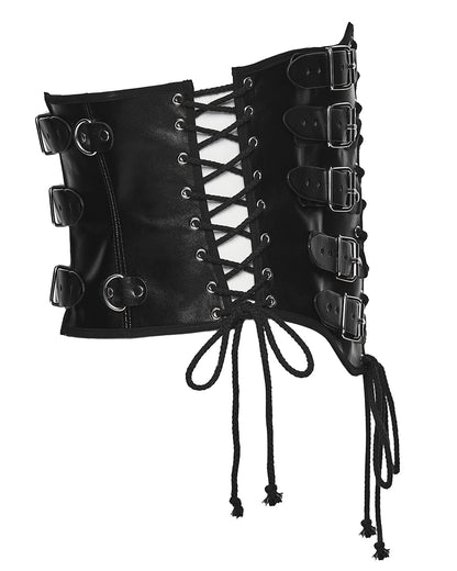 WS-852YDM Mens Apocalyptic Gothic Faux Leather Buckled Strapping Corset Girdle Belt
