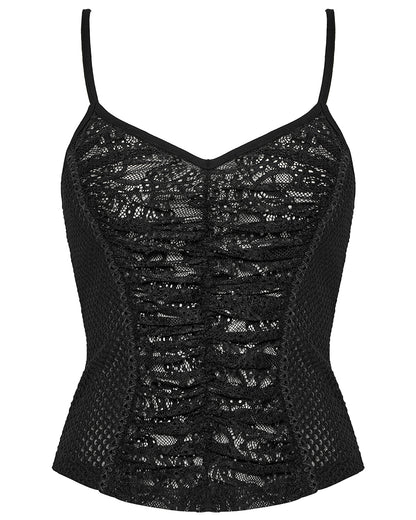 WT-972DDF Womens Elegant Gothic Lace Inset Camisole Vest Top