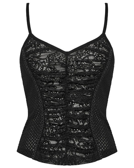 WT-972DDF Womens Elegant Gothic Lace Inset Camisole Vest Top