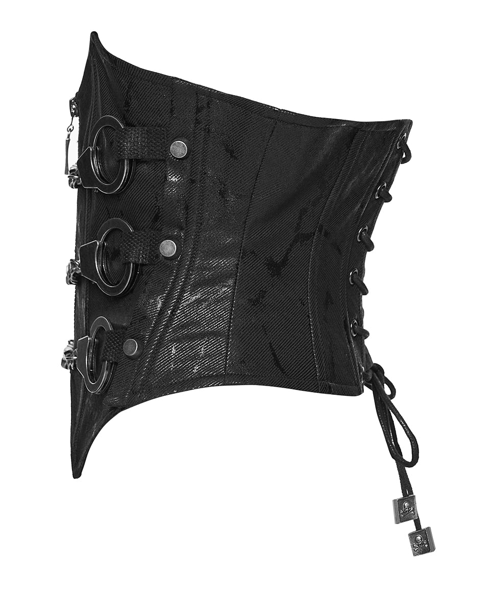 WS-880YDF Womens Apocalyptic Gothic Triple Cuff Waist Cincher Corset Belt