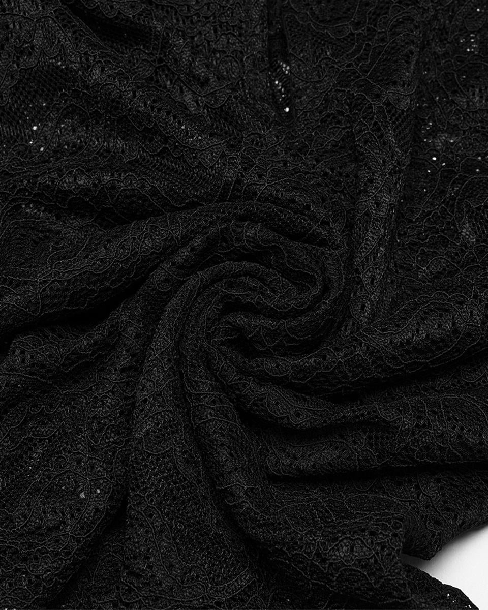 OT-963TCF Daily Life Victorian Gothic Floral Lace Fitted Blouse Top