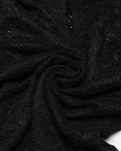 OT-963TCF Daily Life Victorian Gothic Floral Lace Fitted Blouse Top
