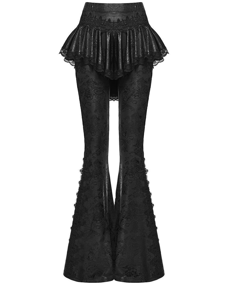 WK-731XCF Womens Baroque Gothic Skirted & Flared Leggings