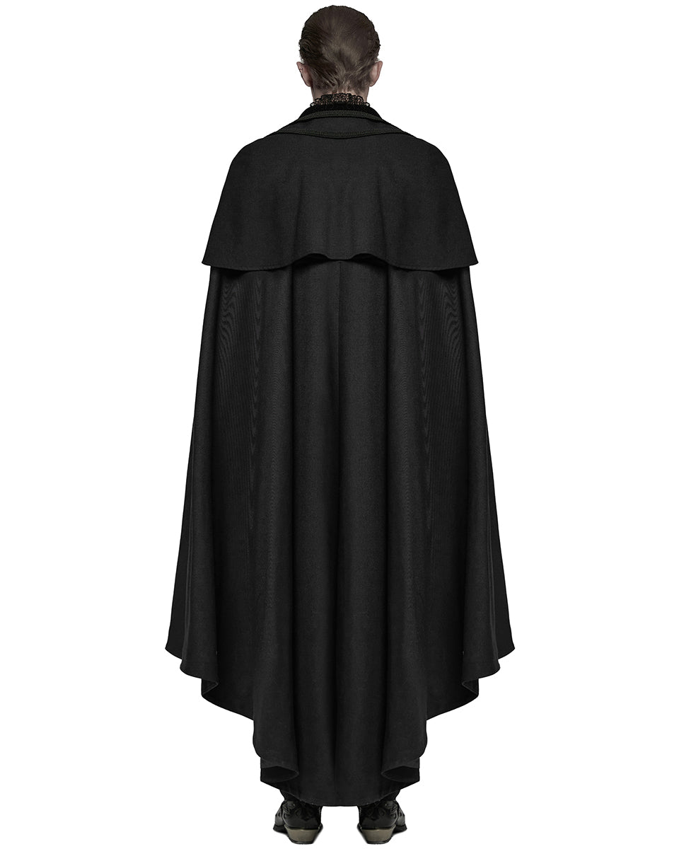 WY-1810DPM-BKM Mens Salazar Regency Gothic Vampire Cloak - Black