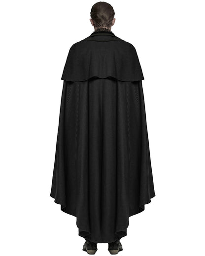 WY-1810DPM-BKM Mens Salazar Regency Gothic Vampire Cloak - Black