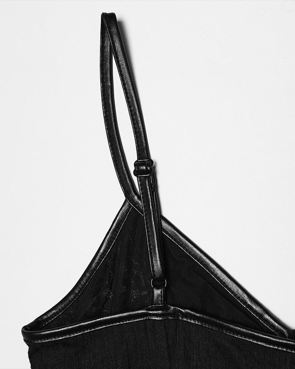 PR-WQ-934LQF-BKF Womens Long Elegant Gothic Lace Inset Applique Maxi Dress