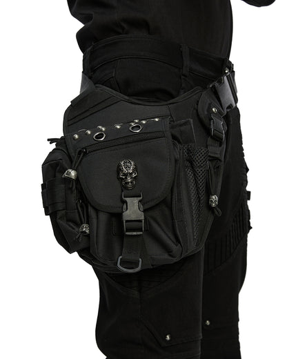 WS-869BB Unisex Apocalyptic Gothic Studded Skull Hip Bag Waist Pack Belt