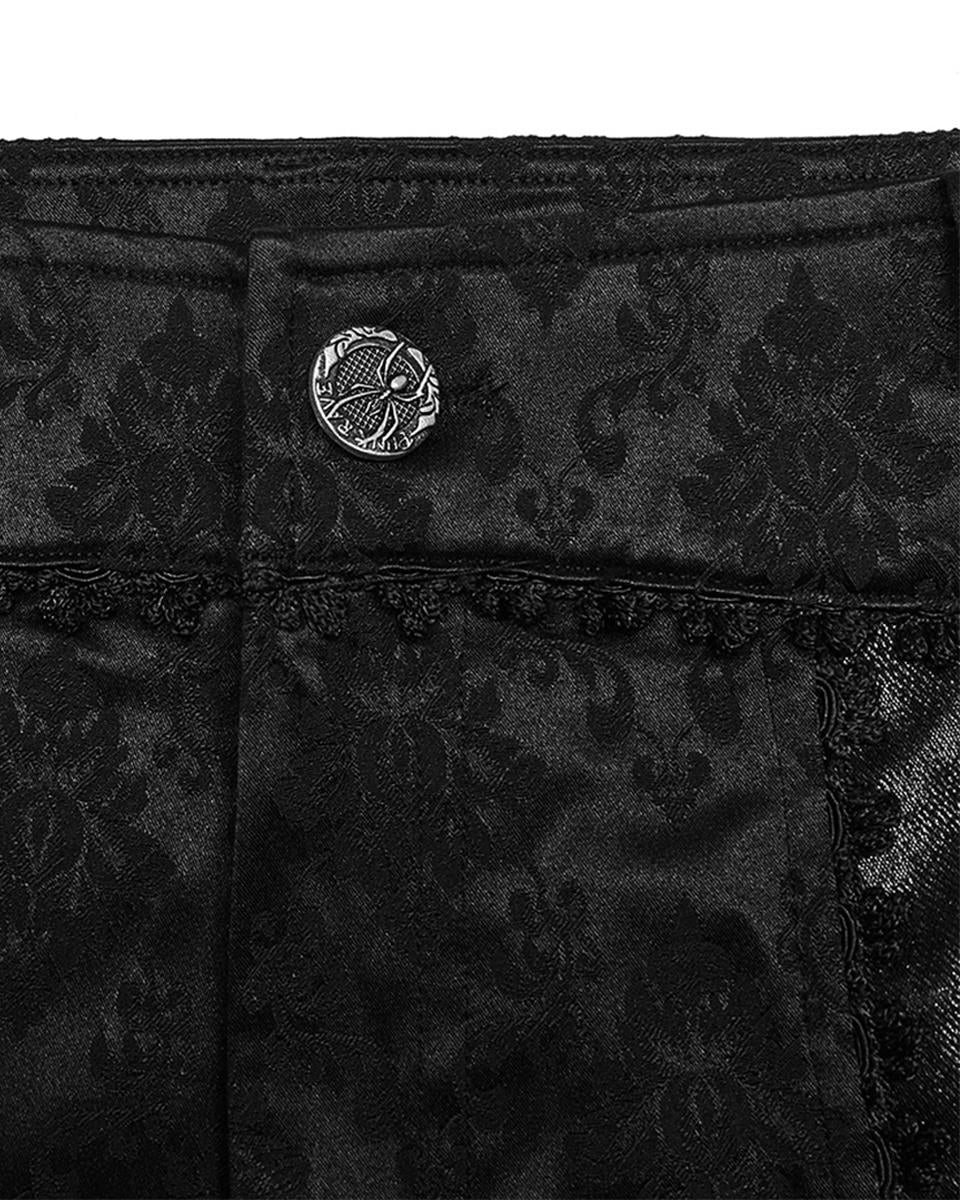 PR-K560-BKM Mens Gothic Aristocrat Jacquard Dress Pants