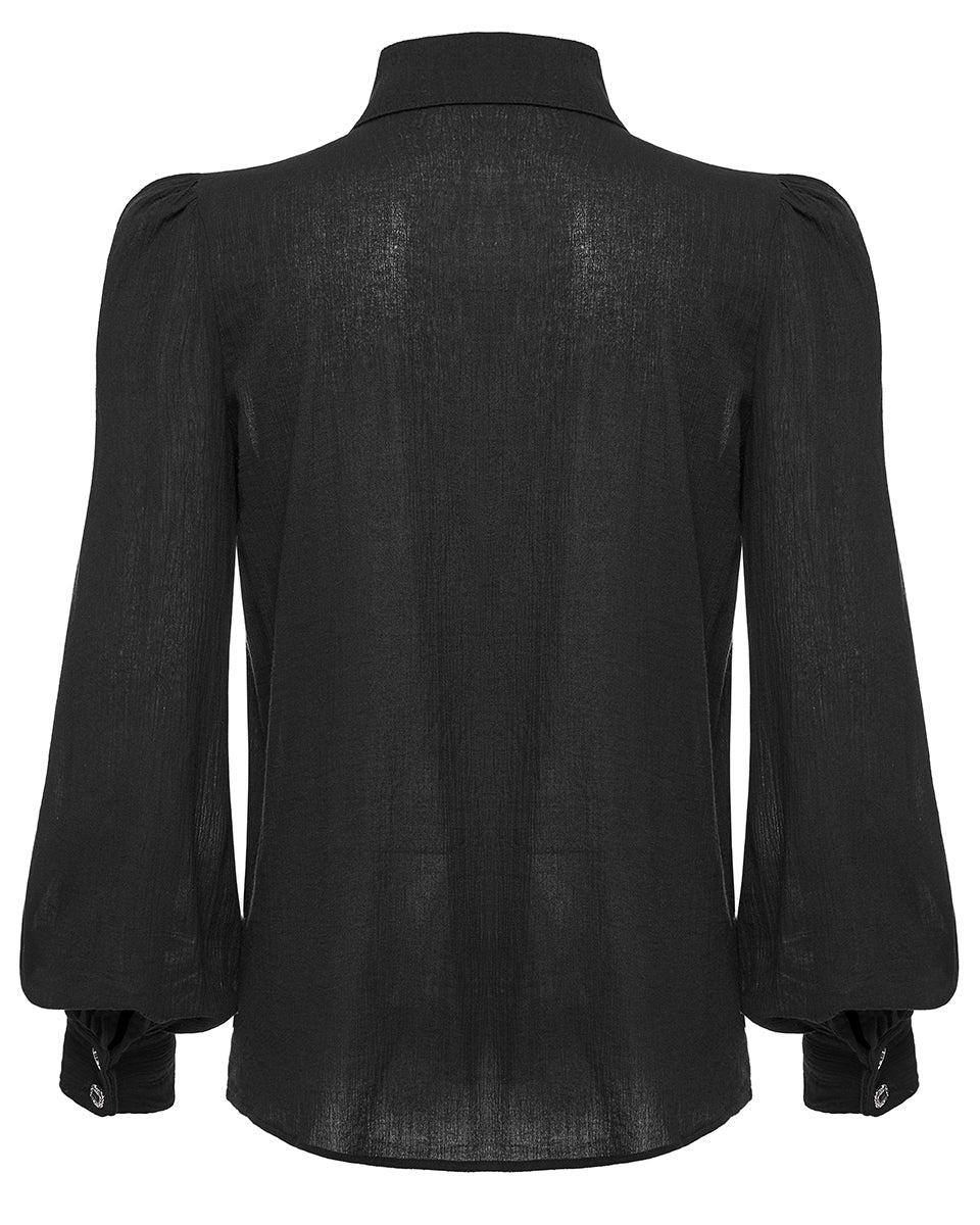 PR-WY-1562CCM-BKM Mens Regency Gothic Pleated Ruffle Shirt