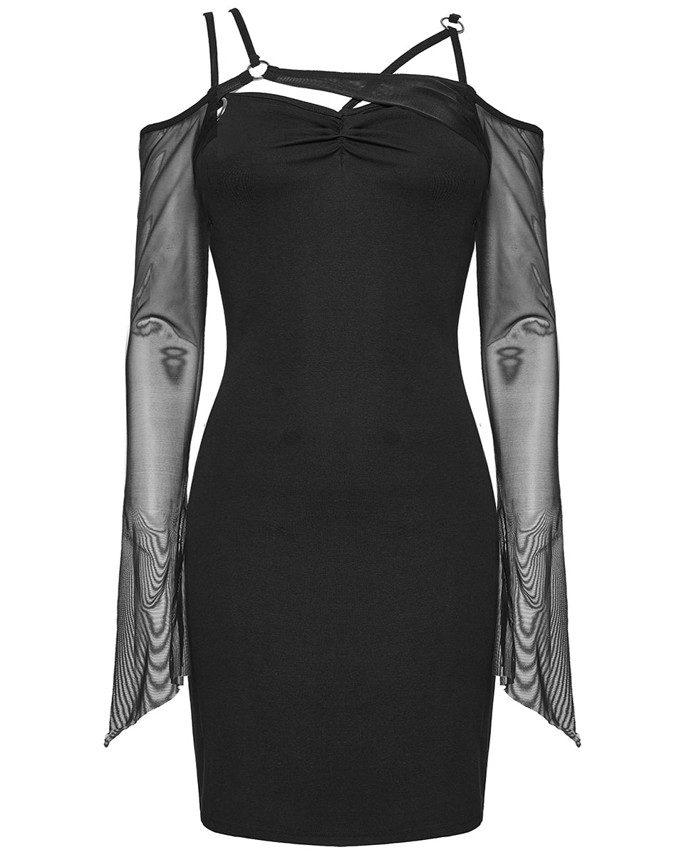 WQ-648LQF-BKF Daily Life Asymmetric Gothic Bodycon Dress