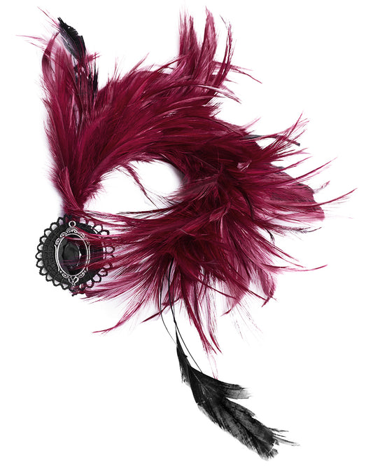 WS-683LHF Womens Gothic Hair Barette With Red Feathers