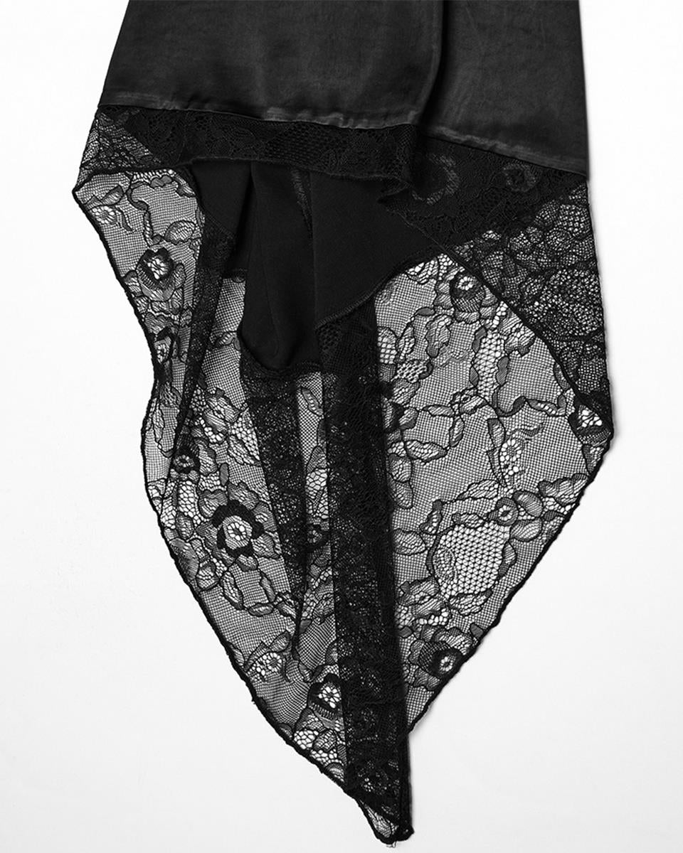 WY-1723XCF-BKF Womens Dark Gothic Lolita Lace Inset Kinono Dress Jacket