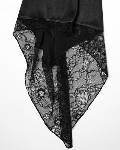 WY-1723XCF-BKF Womens Dark Gothic Lolita Lace Inset Kinono Dress Jacket