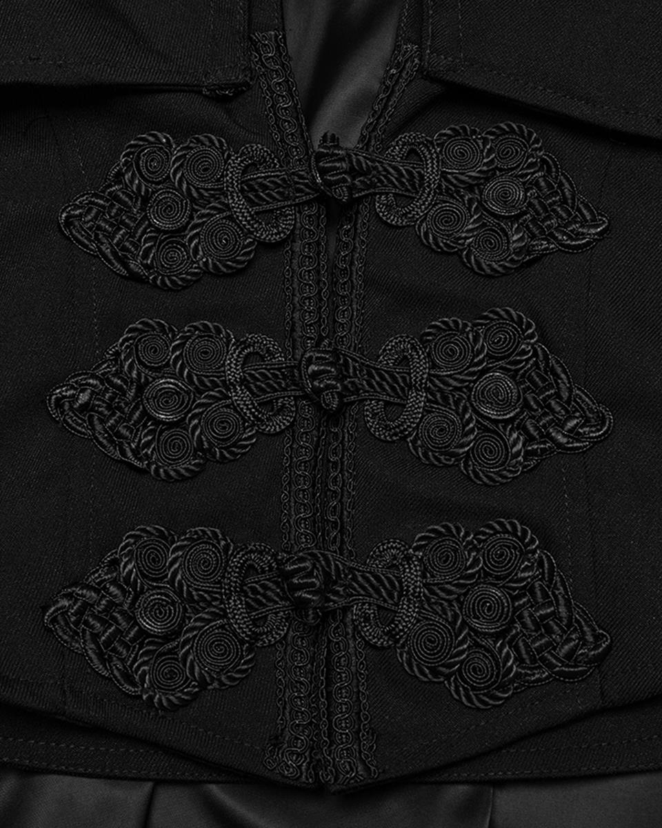 WY-1810DPM-BKM Mens Salazar Regency Gothic Vampire Cloak - Black