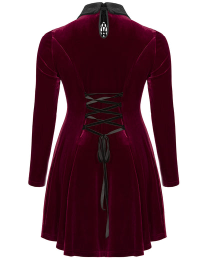 DQ-509 Plus Size Womens Gothic Mini Dress - Red