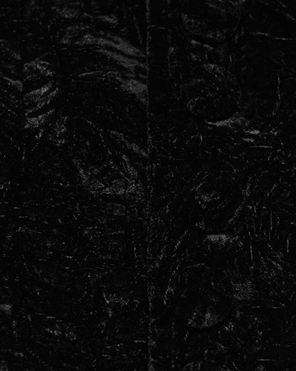 PR-WY-1958MJM-BKM Mens Gothic Aristocrat Wrinkled Velvet Waistcoat Vest - Black
