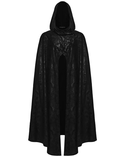 PR-WY-1959DPM-BKM Mens Long Dark Gothic Knight Hooded Batwing Cloak