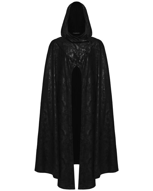 PR-WY-1959DPM-BKM Mens Long Dark Gothic Knight Hooded Batwing Cloak