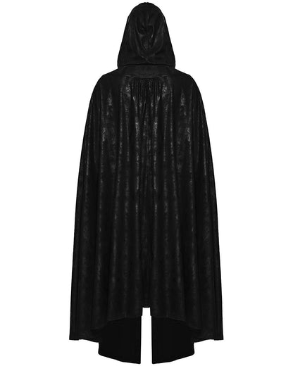 PR-WY-1959DPM-BKM Mens Long Dark Gothic Knight Hooded Batwing Cloak