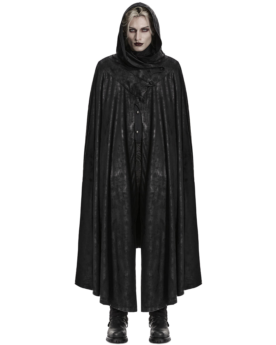 PR-WY-1959DPM-BKM Mens Long Dark Gothic Knight Hooded Batwing Cloak