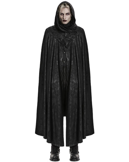 PR-WY-1959DPM-BKM Mens Long Dark Gothic Knight Hooded Batwing Cloak