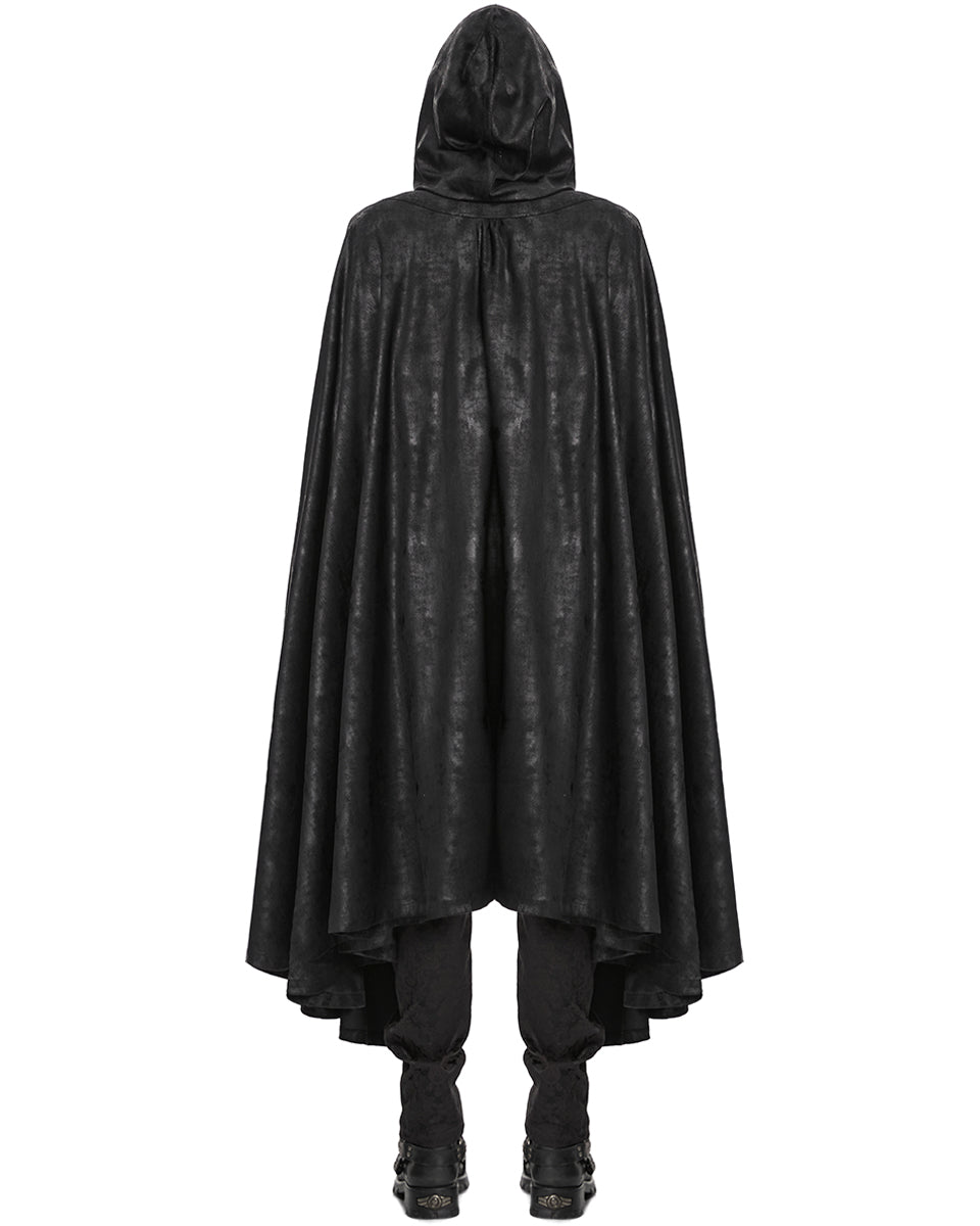 PR-WY-1959DPM-BKM Mens Long Dark Gothic Knight Hooded Batwing Cloak