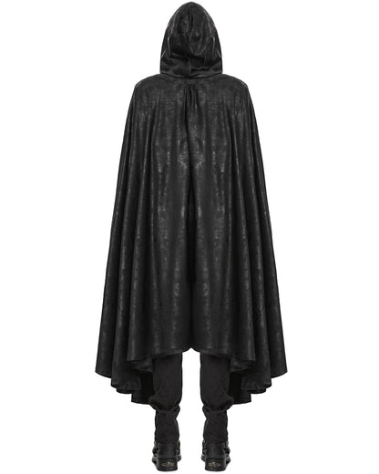 PR-WY-1959DPM-BKM Mens Long Dark Gothic Knight Hooded Batwing Cloak