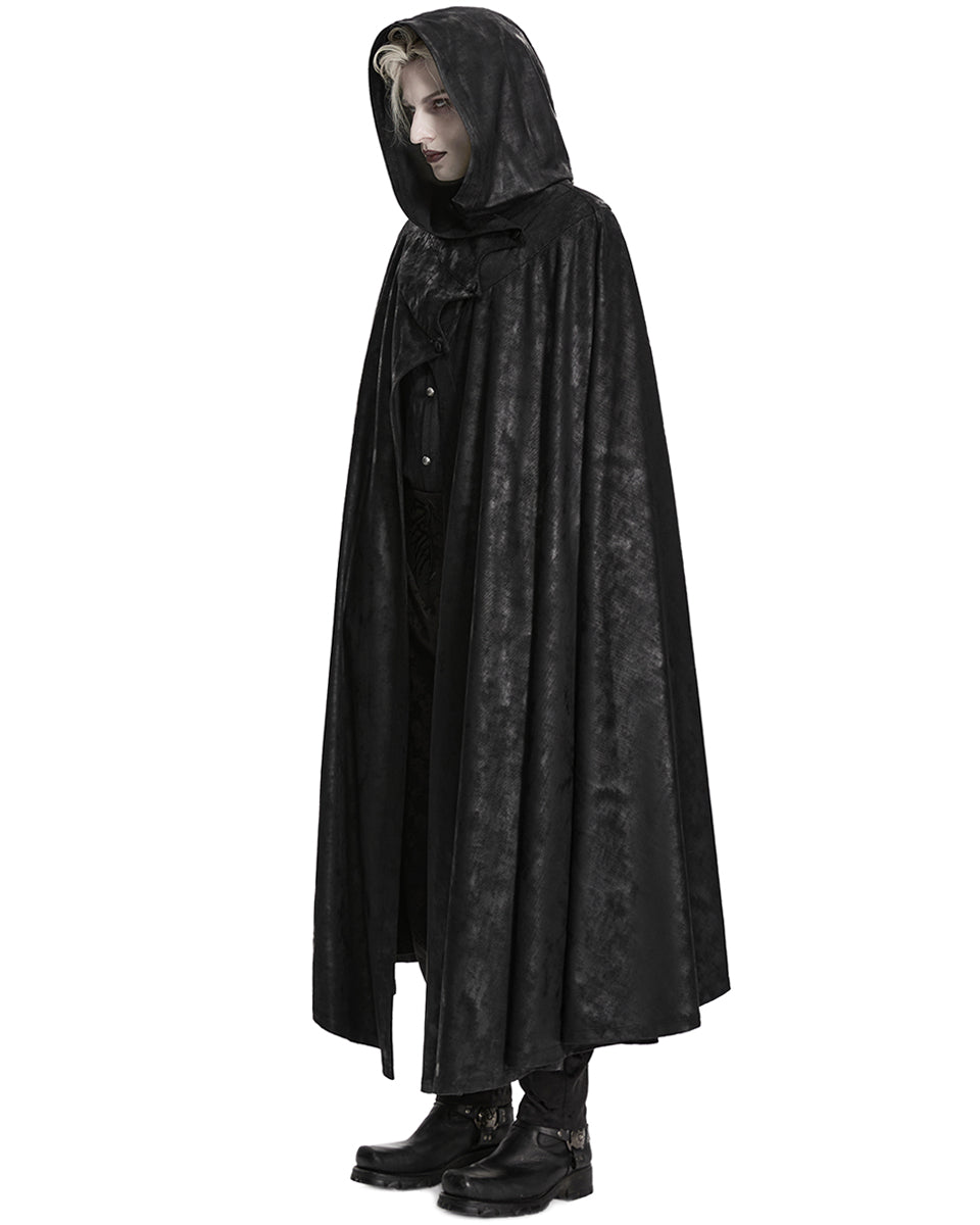 PR-WY-1959DPM-BKM Mens Long Dark Gothic Knight Hooded Batwing Cloak