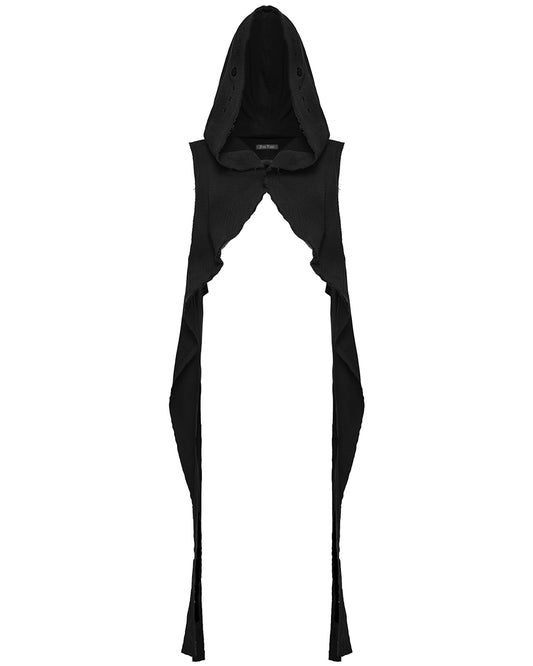 Mens Apocalyptic Gothic Wasteland Hooded Sleeveless Waistcoat Cape