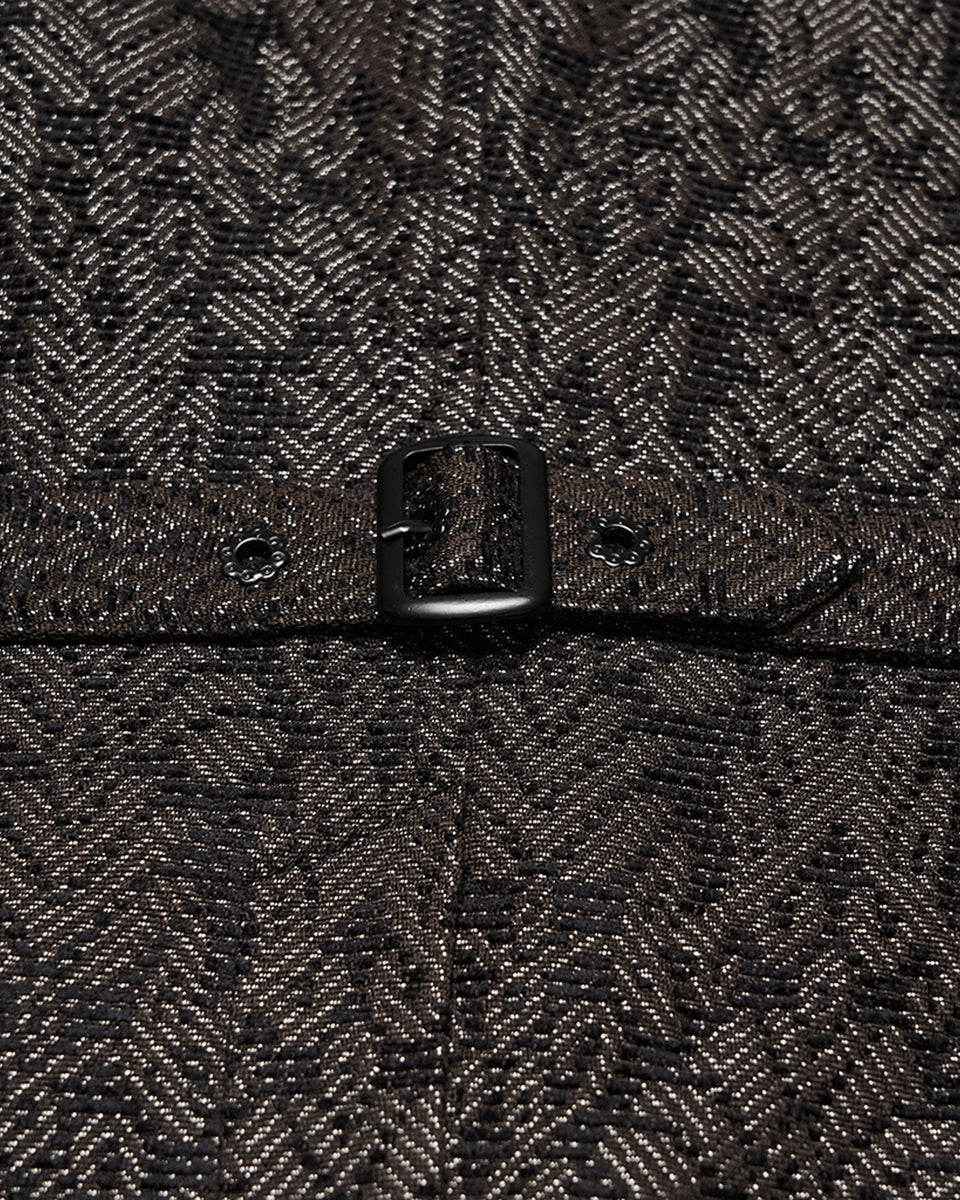 PR-WY-2014MJM-BKCOM Mens Dark Gothic Steampunk Jacquard Waistcoat Vest - Brown & Black