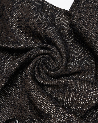 PR-WY-2014MJM-BKCOM Mens Dark Gothic Steampunk Jacquard Waistcoat Vest - Brown & Black