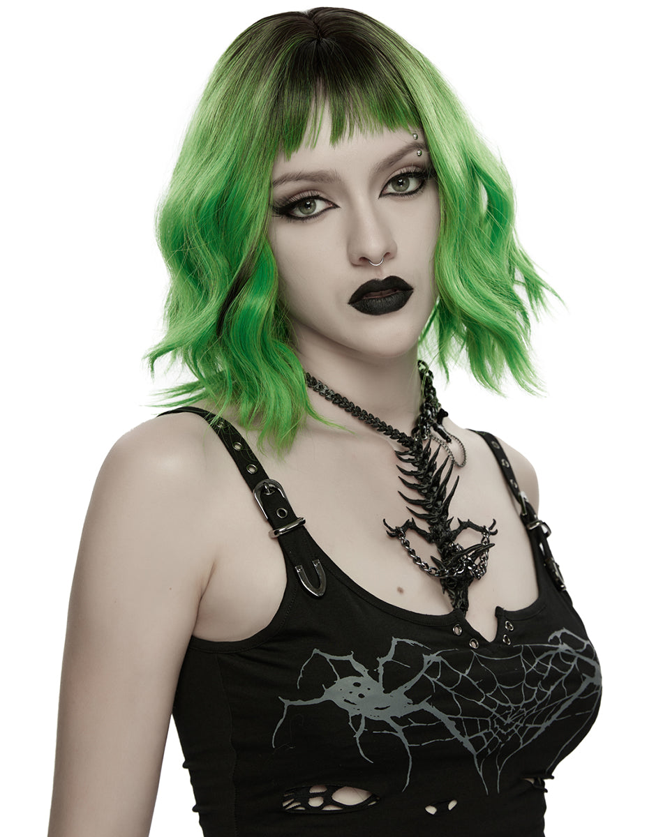 WS-886LHF Womens Apocalyptic Gothic Dragon Bone Skull Necklace