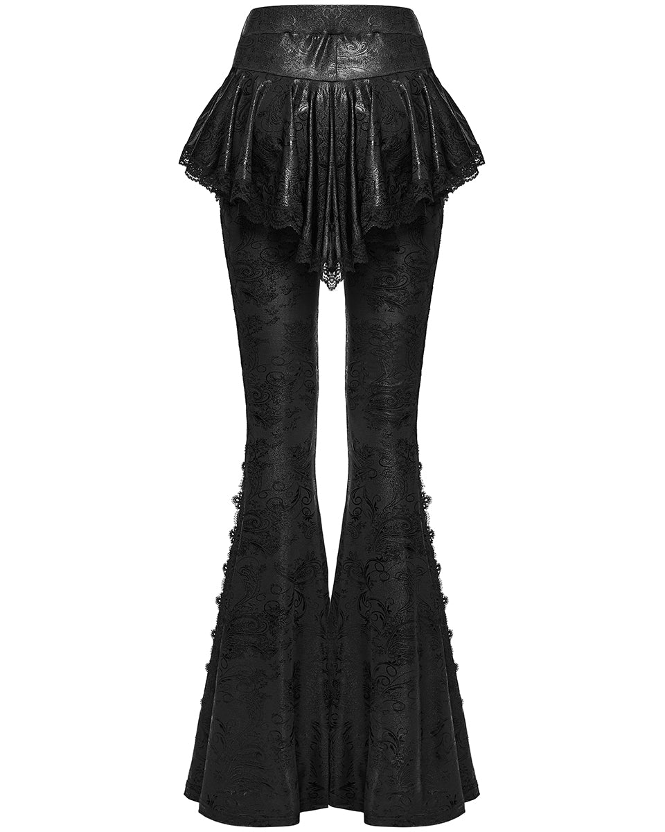 WK-731XCF Womens Baroque Gothic Skirted & Flared Leggings