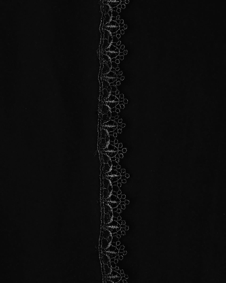 WQ-876BQF Womens Baroque Gothic Rose Embroidered Velvet Fishtail Skirt - Black