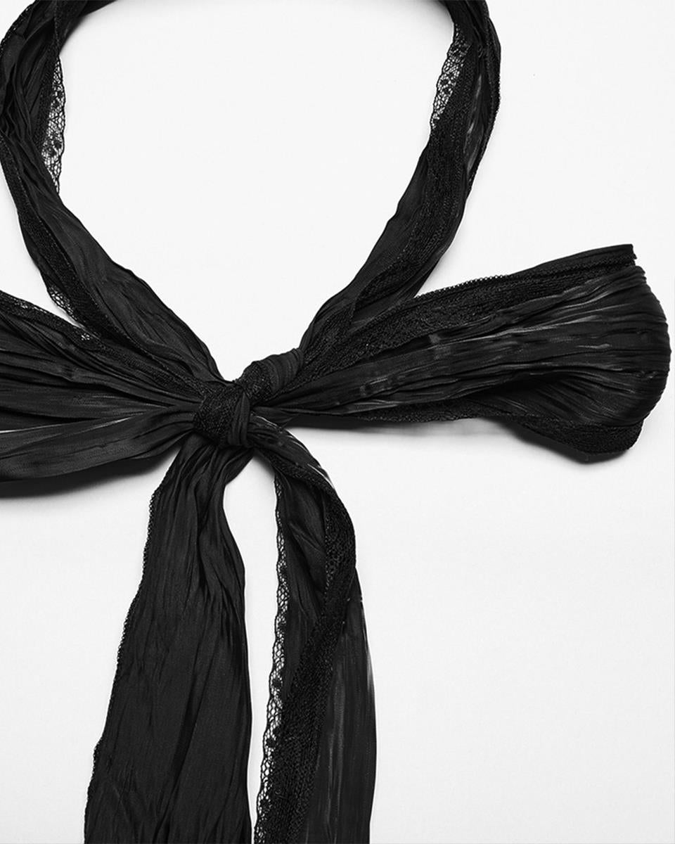 PR-Y1484-BKM Mens Gothic Poet Pleated Dress Shirt & Bow Tie
