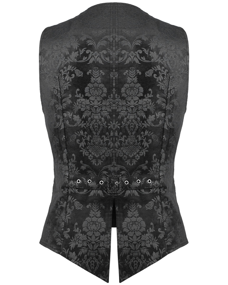 Y-452 Alcazar Mens Waistcoat Vest - Black Damask