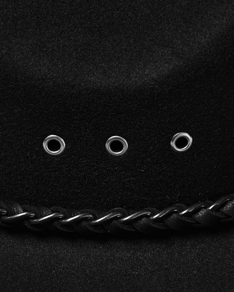 WS-860MZ Unisex Gothic Punk Skull & Chains Fedora Hat
