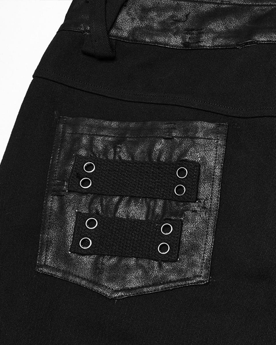 WK-713XCM-BKM Mens Apocalyptic Punk Studded Dark Street Pants