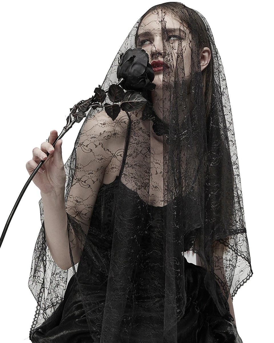 WS-492 Womens Gothic Sheer Lace Veil