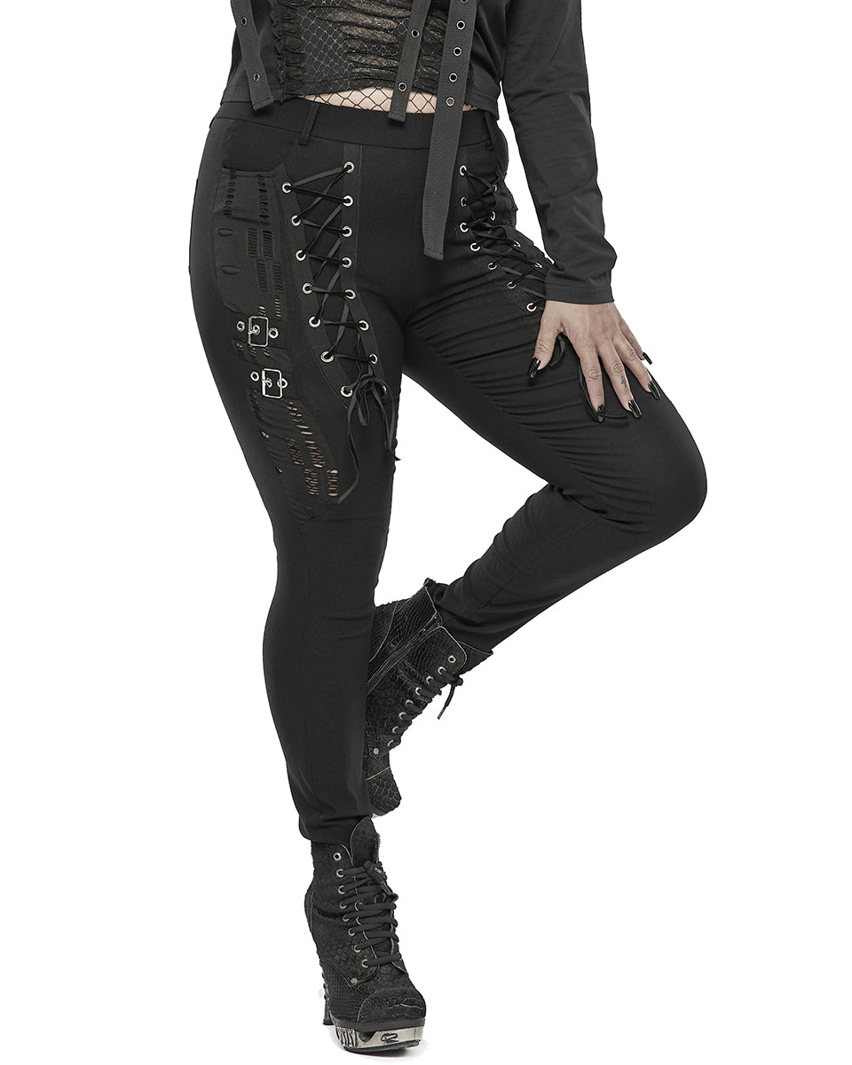 DK-515 Plus Size Womens Gothic Lacing Leggings