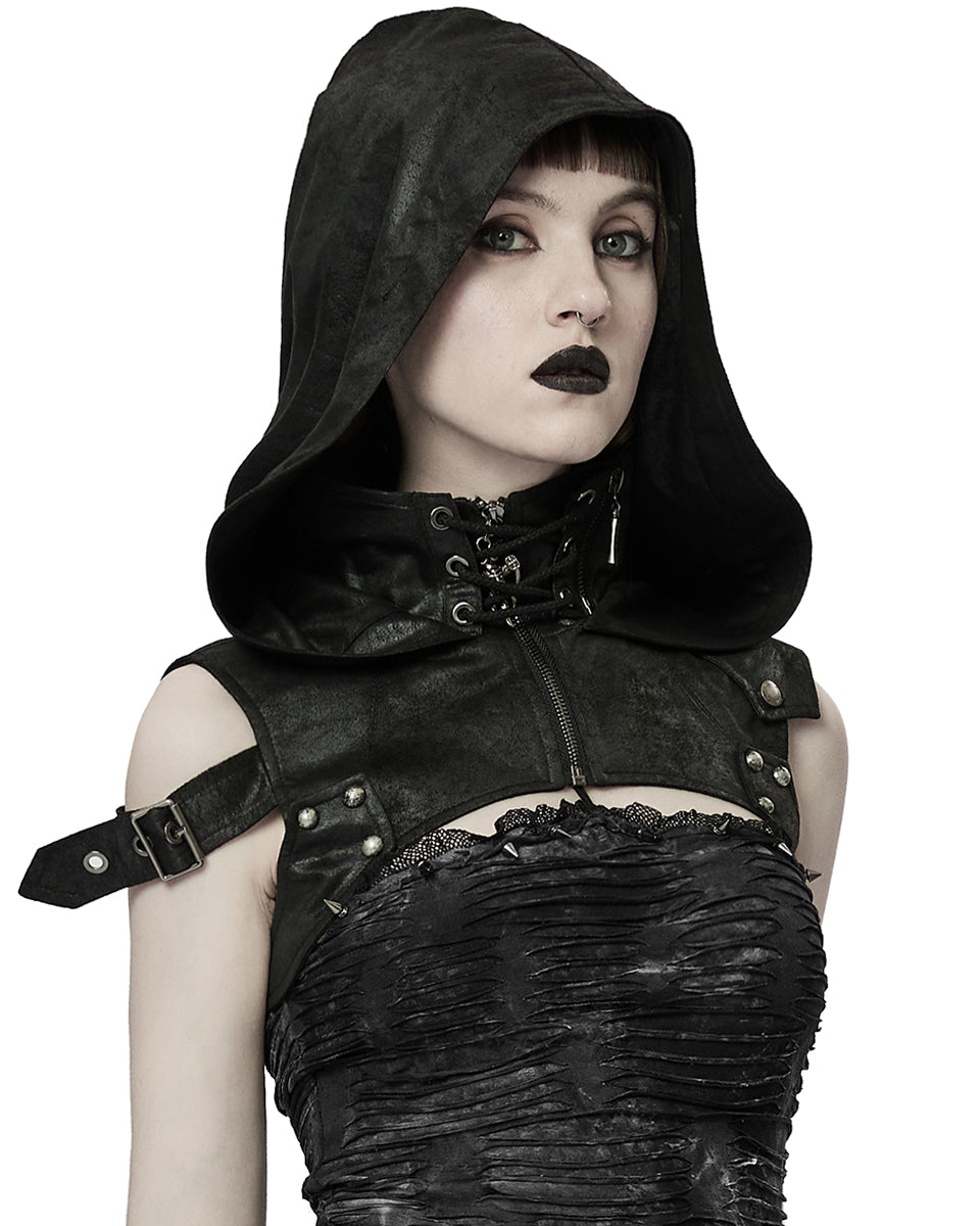 WS-275 Storm Womens Apocalyptic Gothic Hooded Harness Top