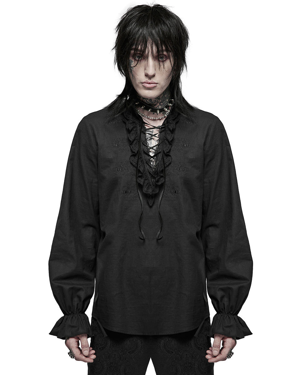 Mens black hot sale pirate shirt