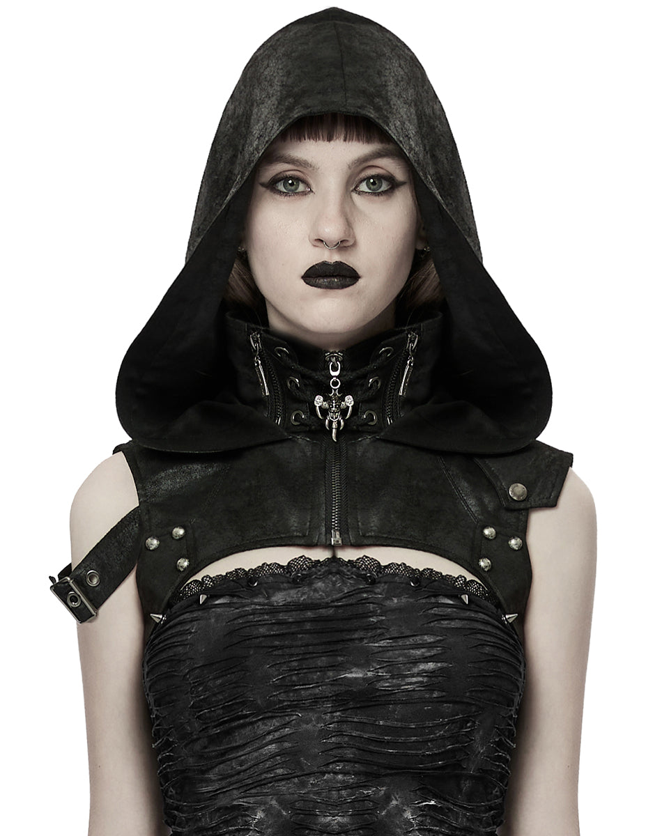 WS-275 Storm Womens Apocalyptic Gothic Hooded Harness Top