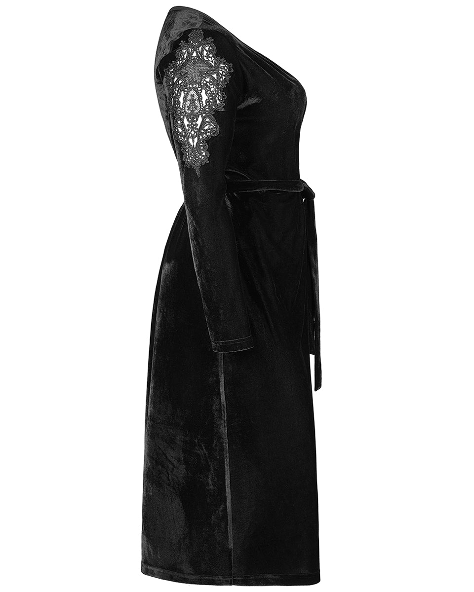 DQ-583 Plus Size Womens Gothic Velvet Wrap Dress
