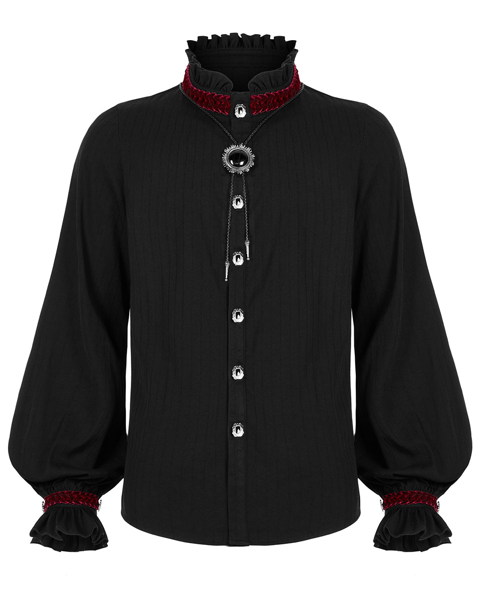 WY-1345 Amulet Mens Shirt - Black & Red