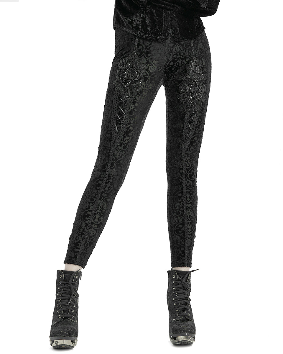 Plus Black Devore Leggings