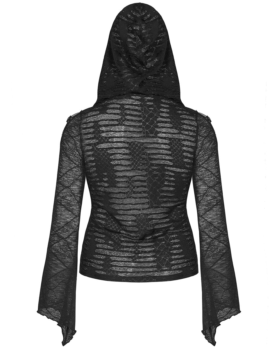 DT-666 Plus Size Retrograde Resistance Womens Hooded Top