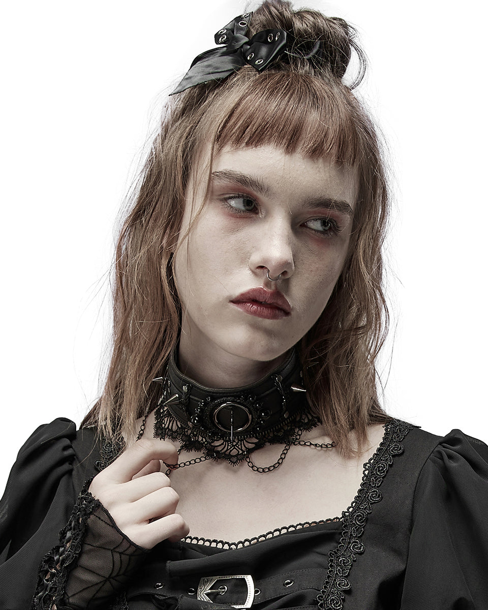 WLS-063 Pyon Pyon Womens Dark Steampunk Lolita Choker Collar